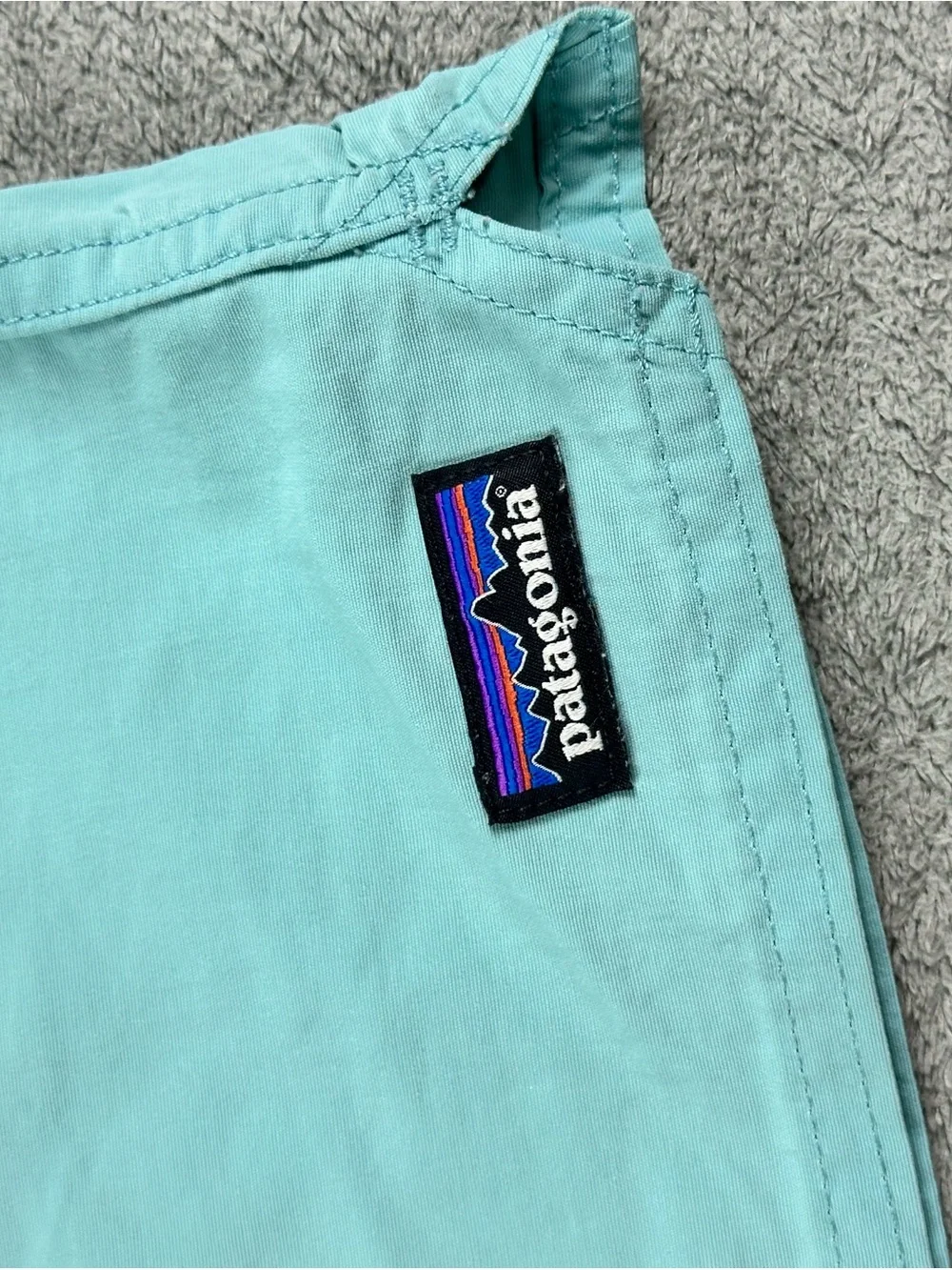 Patagonia Boys XXL Swim Shorts Aqua Green Cargo Pocket